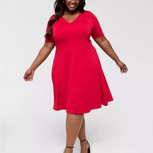 Perfect Sleeve V-Neck A-Line Dress